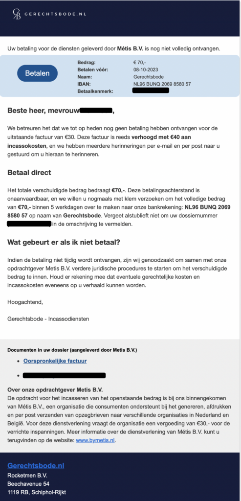 Oplichting Gerechtsbode.nl